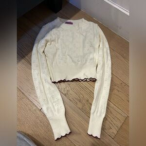 Edikted Cropped Eyelet Sweater